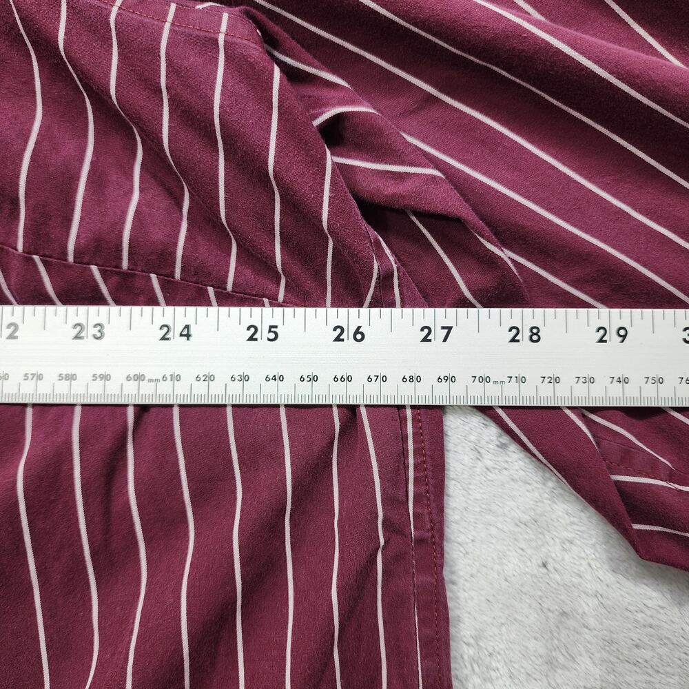 Lands End Top Womens 22W Burgundy White Striped Popover No Iron Supima Cotton - Picture 8 of 10